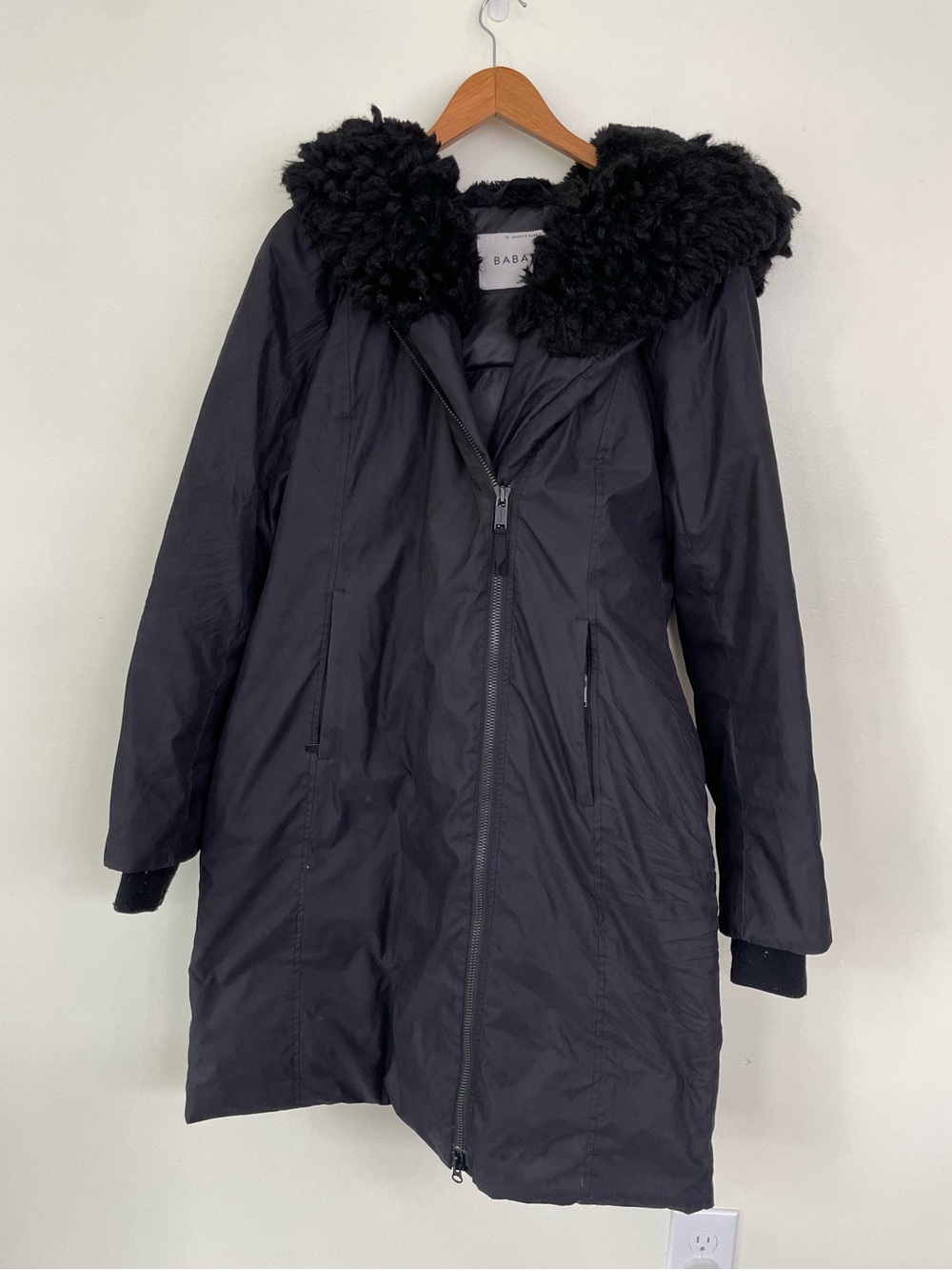 Aritzia Babaton St Moritz Parka Mid-Length Goose Down Hooded L Large Black $398